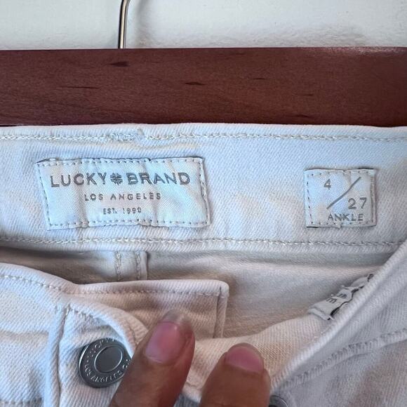 LUCKY BRAND Beige Women's Jeans Stretchy Skinny Ankle Zip Size 4/27 - Picture 5 of 6